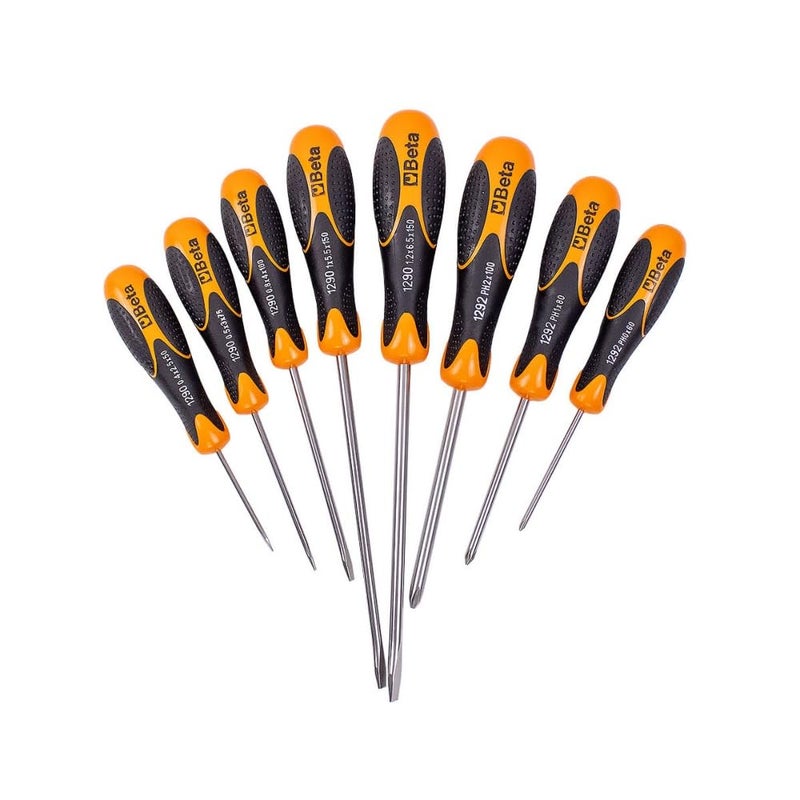 Beta 1293INOX/D8 Set of 8 Stainless Steel Slotted and PhillipsÂ® Head Screwdrivers - Image 1